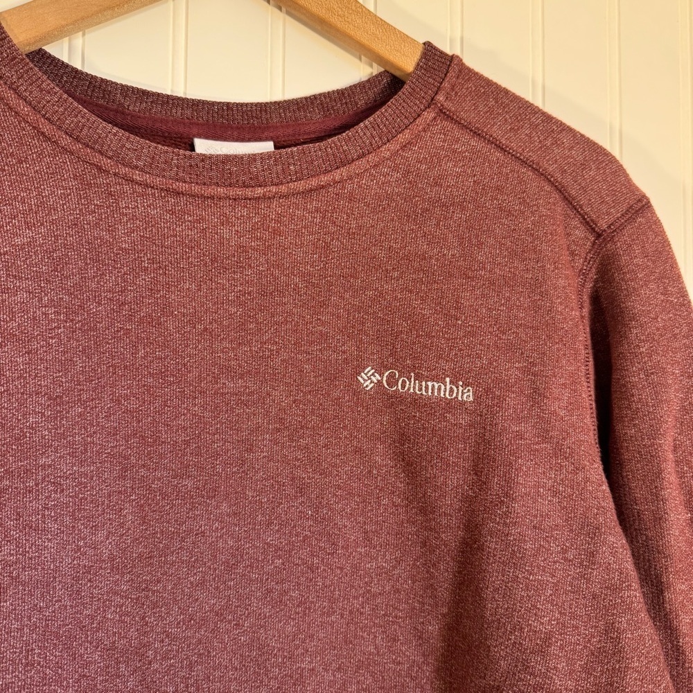 Columbia Men's Pullover Crewneck Maroon Long Sleeve Sweatshirt Size Medium - Picture 2 of 8